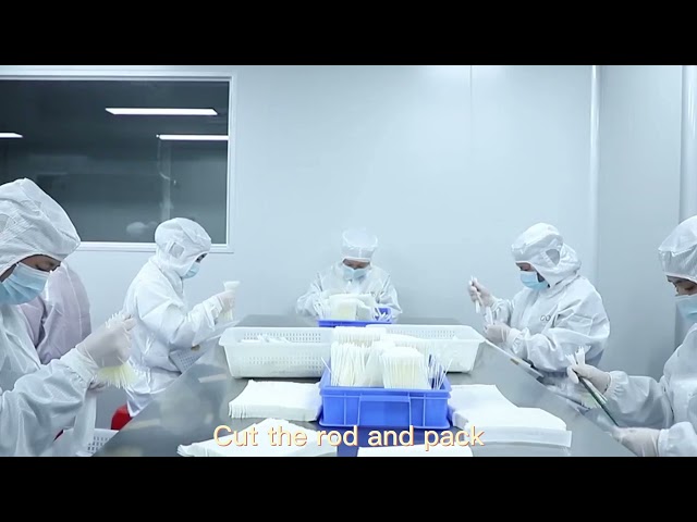 Videos de la empresa sobre Cleanmo Flocked Swabs Production Process