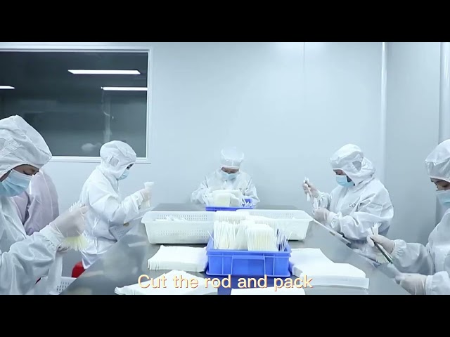 Videos de la empresa sobre How did we produced the flocked swabs?