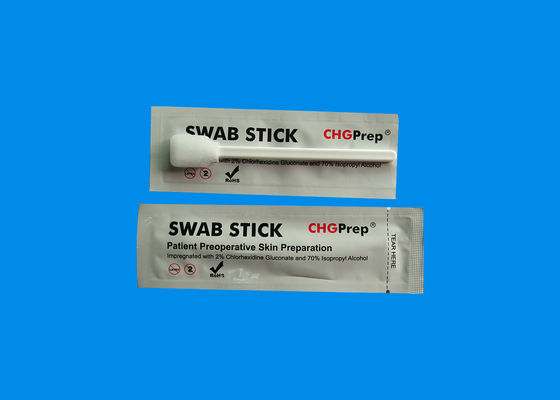 Extremidad de la espuma de Chg Swabsticks del gluconato del alcohol del kc el 70% IPA y del Chlorhexidine del 2%